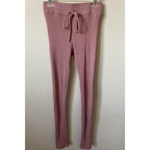 Fashion Nova Mauve Ribbed Knit Mid Rise Elastic Waist Leggings Pants Size XS
